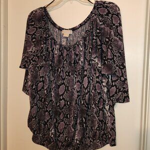 Michael Kors Reptile/Snakeskin Print Top Plus Size 3X